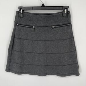 Athleta Strata A-Line Everyday Ponte Knit Mini Skirt XXS Charcoal Gray Pockets